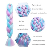 cheap Crochet Hair-Jumbo Braids Crochet Braids Hair Extension Three Tone Ombre Color Rainbow Jumbo Braiding For Twist Braiding Jumbo Box Braiding Hair 1pc/3pcs/5pcs