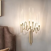abordables Apliques de pared de cristal-luces de pared de interior de cristal k9 7 cabezas de oro led aplique de pared de estilo nórdico sala de estar tiendas cafés acero blanco cálido luz de pared blanco cálido 110-240v