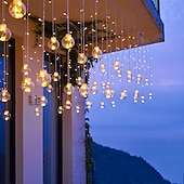 economico Striscie luci ad energia solare-energia solare led sfera dei desideri stringa di luce fata flessibile filo di rame stringa di luce per tenda per giardino cortile vacanza festa di natale illuminazione decorativa colorata