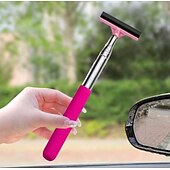 お買い得  クリーニング用品-車のバックミラーワイパー、サイドミラークリーナー、格納式車のサイドミラーワイパー、伸縮式ロングロッド付きカーミラークリーナー、ミラーガラス雨水ミスト用スキージクリーナー