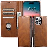 お買い得  iPhone用ケース-iPhone 16、iPhone 15 Pro Max Plus、iPhone 15 Pro Max、14 Plus、13、12、11 Pro Max用の電話ケース、フリップカバー、マグネティックジッパーフルボディ保護TPU PUレザー