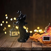 お買い得  ハロウィンライト-クラッカーバレル魔女ハロウィーンの装飾ゴーストランタン顔のない幽霊彫刻魔女ゴーストランプ地獄の使者保持ランタン像リアルなハロウィーンのテーマ小道具