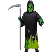 levne Chlapecké halloweenské kostýmy-Děti Chlapecké předvečer Všech svatých Pláštěnka Svrchní oděvy Barevné bloky Dlouhý rukáv Kabát Výkon Módní Černá Podzim Zima 7-13 let