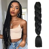 cheap Crochet Hair-Jumbo Braids Crochet Braids Hair Extension Three Tone Ombre Color Rainbow Jumbo Braiding For Twist Braiding Jumbo Box Braiding Hair 1pc/3pcs/5pcs