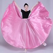 voordelige Buikdanskleding-Buikdans Latijnse dans Ballroomdansen Rokken Pure Kleur Dames Prestatie Feest Hoog POLY