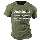 abordables Camiseta gráfica para hombres-Camiseta de hombre Askhole una persona que constantemente pide tu consejo camiseta sarcástica divertida de algodón de manga corta camiseta gráfica negra azul oscura moda al aire libre