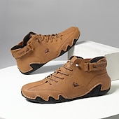ieftine Adidași Bărbați-adidași verzi, casual, înalți, din piele artificială, pentru bărbați – pantofi ușori, respirabili, cusături manual, cu șireturi, pentru activități în aer liber