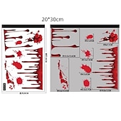 זול מדבקות ליל כל הקדושים-חלון ליל כל הקדושים נצמד מדבקות לחתוך מפחיד ליל כל הקדושים נקבה טביעת רגל של דם רפאים טביעת יד חלון נצמד קישוטים דו צדדיים