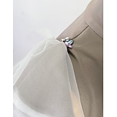 billiga Cocktailklänningar-Korsett Cocktailklänningar Elegant Klänning Formell Arbetskläder Ankellängd Utan Ärmar Hög Hals Stretch Tyg med Slits Applikationer Klänningar