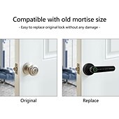 cheap Door Locks-Bedroom Door Double Row Graffiti Smart Lock Home Indoor Wooden Door Fingerprint Lock Office Electronic Password Door Lock