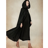 abordables Capas &amp; Capa-Retro Antiguo Medieval capa con capucha Chales Feria del Renacimiento Vikingo Ranger élfico Mujer Celta Vikingo Fantasía Víspera de Todos los Santos Mascarada Fiesta / Noche LARP Feria Ren Adulto Capa
