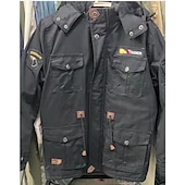 cheap Sport Jacket-Men&#039;s Winter Jacket Winter Coat Work Jacket Outdoor Street Windproof Warm Drawstring Winter Solid Colored Fashion Keep Warm Stand Collar Regular Cotton Fleece Black Army Green Khaki Jacket