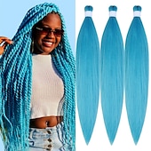 cheap Crochet Hair-Ginger Golden Ombre Braiding Hair Pre Stretched Kanekalon Braiding Hair Box Braids Human Hair Extensions 26 inch