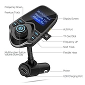 cheap Bluetooth Car Kit/Hands-free-NEW T10 Hands-free Bluetooth Car Kit MP3 Music Player FM Transmitter 5V 2.1A USB Car Charger 1.44&quot; LED Screen