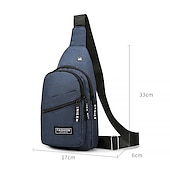 levne Pánské tašky-pánská crossbody kabelka – lehký modrý plátěný batoh přes rameno s mnoha kapsami na zip, ideální na cesty a běžné nošení