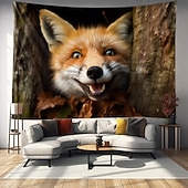 abordables animaux tentures-mignon renard suspendu tapisserie mur art grande tapisserie murale décor photographie toile de fond couverture rideau maison chambre salon décoration