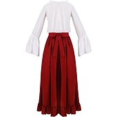 levne Šaty-Retro Středověké Renesanční Šaty Cosplay kostým Maškarní Ren Faire Rukávový manžetový rukáv cosplay Viking Elfí Slátanina Dámské Keltské Pirát Fantazie předvečer Všech svatých Karneval Plesov