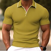 levne Pánské klasické polo-Pánské Polokošile Tlačítko nahoru Polos Ležérní Sport Klopa Krátký rukáv Módní Základní Bez vzoru Knoflíky Léto Běžný Světle zelená Tmavomodrá Světle modrá Polokošile