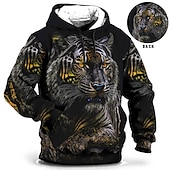 abordables Sweats à capuche pour hommes-Homme Animal Impressions Graphiques Sweat à capuche Sweats à capuche Sweatshirt Pull manche longue Sweat à capuche À capuche Quotidien Impression 3D Fête Sortir Vêtements de rue Jaune Bleu Imprimé