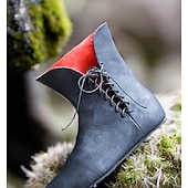 ieftine încăminte-Epocă Medieval Renascentist Încălțăminte Cizme plate de jazz Întoarce pantofii Pirat Cavaler Viching TIR cu arcul Mată Bărbați Unisex Celtic Pirat Fantezie Halloween Carnaval Mascaradă Petrecere