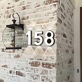 cheap Outdoor Wall Lights-LED House Numbers Outside Wall Light IP65 Waterproof LED Floating Home Address Number Stainless Steel Large, Modern House Numbers for Outside, Yard, Street 110-240V
