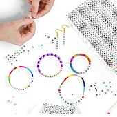 economico kit per la creazione di perline-1400pcs perline di argilla kit di perline lettera, 4x7 mm perline alfabeto acrilico bianco perline lettera per gioielli che fanno perline numero perline cuore perline braccialetto di amicizia creazione di perline