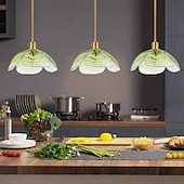 economico Luci Isola cucina-lampada a sospensione a led in vetro lampada da soffitto moderna in vetro soffiato a mano industriale led creativo loft bar cucina lampada da soffitto decorazione della casa installazione rosa verde