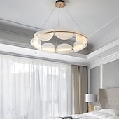 voordelige Unieke kroonluchters-kroonluchter verlichting 3 kleuren 60cm acryl hanglamp woonkamer slaapkamer eetkamer koffie winkel bar hotel versier armaturen parelketting vorm hangend licht 110-240v