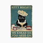 abordables signe d&#039;étain en métal-1pc rétro métal étain signe chat vin étain signe vintage cuisine signes décoration murale, peinture tenture murale pour la décoration murale art métal étain signe 20x30cm/8&#039;&#039;x12&#039;&#039;