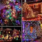 cheap Solar String Lights-Solar Fairy Lights Outdoor Light Strings Waterproof 8 Modes 10m 100leds String Light Outdoor Lighting For Party Garden Christmas Outdoor New Year Holiday Decoration