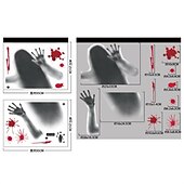 זול מדבקות ליל כל הקדושים-חלון ליל כל הקדושים נצמד מדבקות לחתוך מפחיד ליל כל הקדושים נקבה טביעת רגל של דם רפאים טביעת יד חלון נצמד קישוטים דו צדדיים