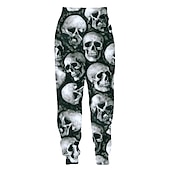 cheap Bottoms-Halloween Skull Skeleton Jogger Pants Sweatpants Anime 3D Graphic For Couple&#039;s Men&#039;s Women&#039;s Adults&#039; Halloween Carnival Masquerade 3D Print Party Halloween