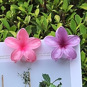 cheap Hair Styling Accessories-1PC Flower Claw Clips Hawaiian Hair Clips Plumeria Hair Clips Large Hair Claw Clips for Thick Hair 3.3 inch Medium Claw Clips for Thin Hair Strong Hold Nonslip Hair Clips Beach Hair Accessories for Women and Girls -Hawaii