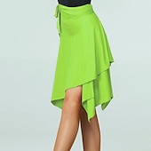 cheap Latin Dancewear-Latin Dance Skirts Pure Color Women&#039;s Training Performance High Spandex Women&#039;s Daily Skirts