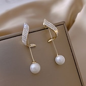 economico Orecchini-Per donna Perle Orecchini a goccia Gioiellerie Classico Prezioso Moda Semplice Orecchini Gioielli Bianco Per Matrimonio Feste 1 paio