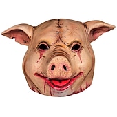 economico Maschere-Sega Maiale spaventoso Maschera Puntelli di Halloween Per adulto Per uomo Per donna Divertente Costume spaventoso Halloween Carnevale martedì grasso Costume di Carnevale facile