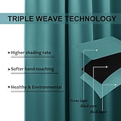 お買い得  ブラックアウトカーテン-遮光カーテン ドレープ ファームハウス ハトメ/アイレット カーテンパネル リビングルーム ベッドルーム 引き戸カーテン キッチン バルコニー 窓 トリートメント 断熱
