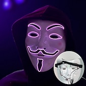 Χαμηλού Κόστους Πρωτότυπα-φωτεινή πλαστική βεντέτα σε σχήμα v κρύου φωτός τετράχρωμη μάσκα για αποκριάτικα σκηνικά για πάρτι μασκαράς