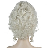 preiswerte Historische Perücken-klassische 18. Jahrhundert Barock Marie Antoinette Perücke Damen Erwachsene Karneval Cosplay Zubehör Silber