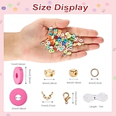 billige sett med perleproduksjon-4800 stk leireperler for armbåndfremstillingssett 48 farger flat rund polymer leire spacer heishi perler for smykkefremstilling, for jenter 8-12, preppy, gavepakke