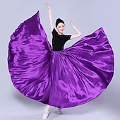 voordelige Buikdanskleding-Buikdans Latijnse dans Ballroomdansen Rokken Pure Kleur Dames Prestatie Feest Hoog POLY