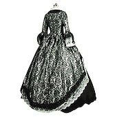 economico Vestiti-Rococò Vittoriano Abito da cocktail Lunghezza al pavimento Vestito Costume da festa Mascherata Manica del polsino svasato Taglie Forti Abito da ballo Costume Per donna Reale Carnevale Mascherata