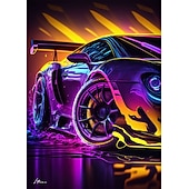 baratos Até 30 $-Estampado Impressões em tela enrolada - Carro Moderno Impressões de arte