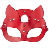 economico Maschera di Halloween &amp; Accessori-femminile sexy mezza faccia volpe gioco di ruolo maschera di pelle di gatto rivetto collare punk halloween festa trucco palla fantasia maschera pelle dell&#039;unità di elaborazione maschera di volpe
