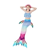 olcso Lányok jelmezei-Sellő Ariel Mermaid Tails Fürdőruha Bikini Hableány Szabadság for Lány Gyermek Álarcos mulatság