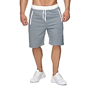 cheap Sweat Shorts-Men&#039;s Athletic Shorts Active Shorts Sweat Shorts Pocket Drawstring Solid Colored Comfort Wearable Knee Length Outdoor Daily Streetwear Casual Black Wine Micro-elastic