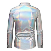 preiswerte Oberteile-Disko 1980er Glänzend Metallisch Bluse / Hemd Maskerade Disco Herren Karnevalskostüm Maskerade Party / Abend Junggesellinnenabschiedsparty Pride Parade Erwachsene Hemd