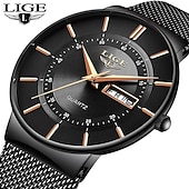 Χαμηλού Κόστους Ρολόγια Quartz-LIGE Ανδρικά Ρολόγια Κορυφαία Μάρκα Πολυτελές Μόδα Υπερ λεπτό Ρολόι Ημερομηνίας Ανδρικό Δίχτυ Κοίλου Ρολόι Ανδρών Αθλητικά Αδιάβροχο Ρολόι Χεριού Δώρα για Ημέρα του Πατέρα