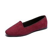 economico Ballerine da donna-Per donna Ballerine Ballerine Taglie forti Scarpe morbide Marcia Tinta unica Piatto Punta tonda Informale Comoda minimalismo PU Vinaccia Nero Rosso