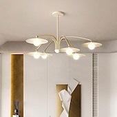 billiga Hängande-modern led ljuskrona belysning lampa 6/8 huvud 3 färg vit metall glas inomhus armatur ljus för vardagsrum sovrum 110-240v